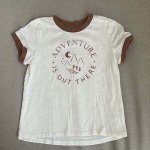 Rylee and Cru "Adventure is Out There" Kids T-shirt - Cream and Rust